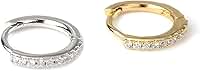 Kit 2 Piercing Nariz Orelha Cartilagem Argola Cravejado Strass 7mm Original Lcsloja