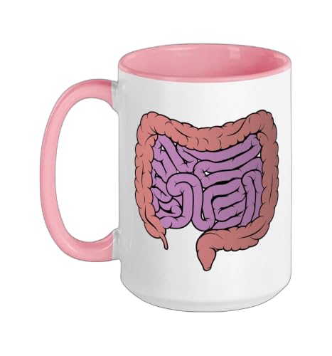 Intestinal Digestive System Mug 15oz Pink/White