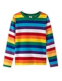 Spring&Gege Boys' Long Sleeve Striped T-Shirt Cotton Crew Neck Tees, Rainbow, Size 3 Years