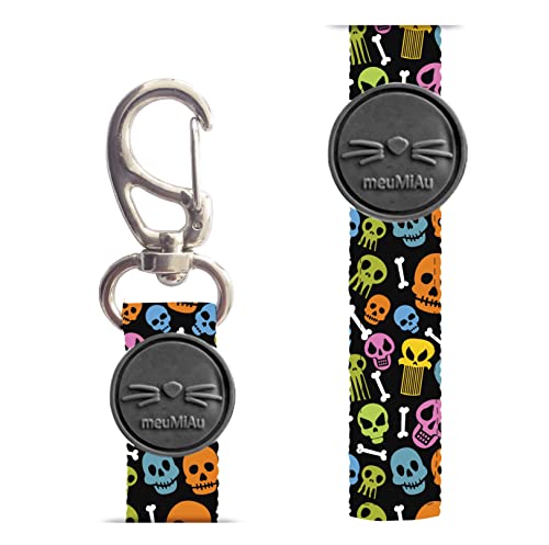 Peitoral Para Gatos Mesh MeuMiau Com Guia Caveira (Pequeno)