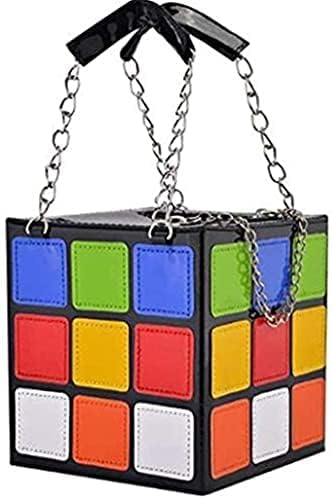 Women's Cute cube Shape Handbag Magic Shoulder Bag Clutch Bag, Colorful Purse - Image 4