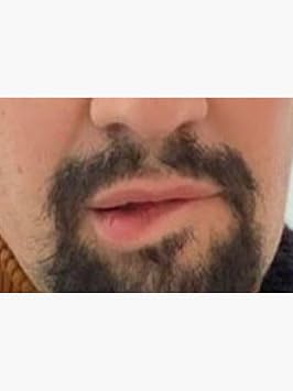 lin Manuel Miranda Lip bite mask im so Sorry - Sticker Graphic - Auto, Wall, Laptop, Cell, Truck Sticker for Windows, Cars, Trucks