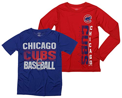 OuterStuff MLB Boys Young Baseball Fan Two Performance T-Shirt Set, Chicago Cubs, Medium