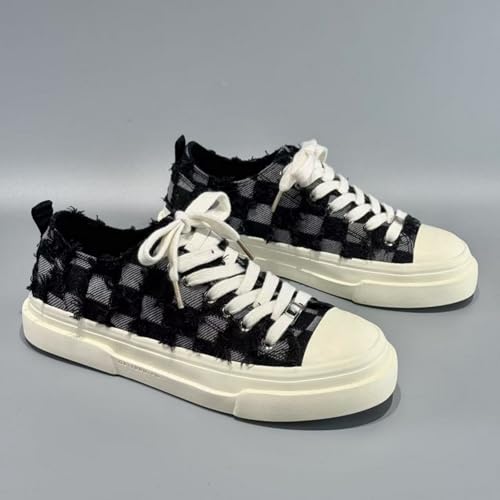 Men's Fashion Low - Top Canvas Platform Sneakers - Lace - Up, Comfortable & Non - Slip, Ideal for Workout, Sport, Skate, Tennis, Walking & Driving2