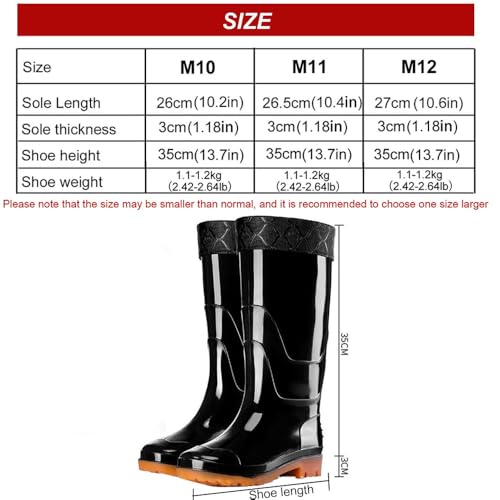 Detachable Fur Lined Rain Boots for Men, Waterproof PVC Mens Rain Boots for Garden Fishing Outdoor Work Mud Boots2