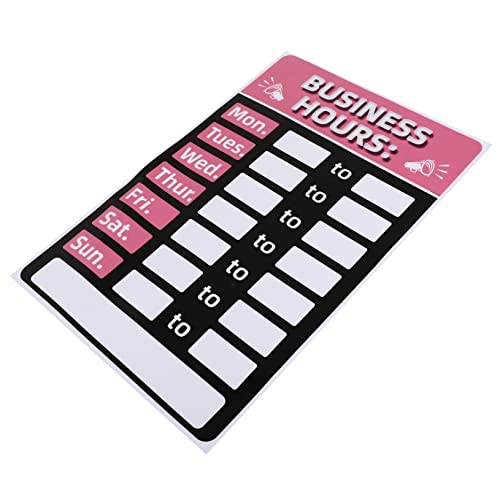 JECOMPRIS Cartel Horario Apertura Adhesivo Renovable Para Negocios Signo Horario Ventana Resistente Al Sol Señal De Horas Comerciales Para Tiendas y Restaurantes Estilo Aleatorio