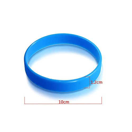 Etmact 12Pcs Blank Silicone Wristbands, Soft And Comfortable Rubber Bracelets, Assorted Colors #TOP4