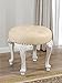 Simone Guarracino Luxury Design Taburete Pouf Eneas Estilo Shabby Chic Color Blanco Antiguo Eco-Piel Champagne Botones Crystal Sw