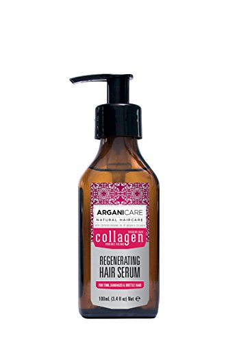 Arganicare Regenerating Collagen Hair Serum with Certified Organic Argan Oil and Collagen for thin, damaged and brittle hair 3.3 fl oz