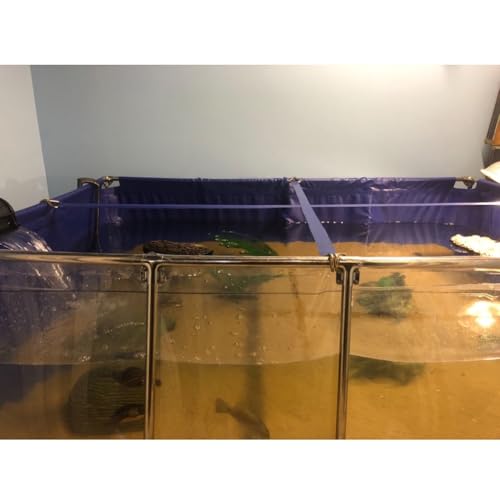Tanque De Agua De Lona De PVC Para El Estanque Del Acuario, Piscina De Peces De Marco Con Panel De Vista Transparente Y Válvula De Drenaje, Koi Tortuga / Peces De Colores Para Vivir(100x70x61cm)