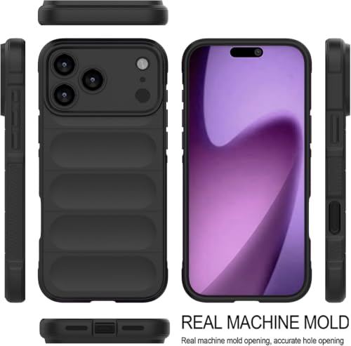 Image of ShieldTech AirGuard Series Back Cover Case for Apple iPhone 17 Pro Max | Microfiber Lining | Airbag Cushion Drop Protection | Shockproof Silicone Cover | Anti Slip Grip - Black for iPhone 17 Pro Max