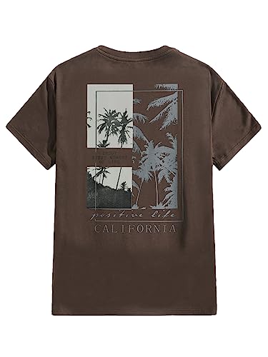 SOLY HUX Men's Graphic Tees Letter Print Casual Short Sleeve T Shirts Summer Tops Vintage Tees