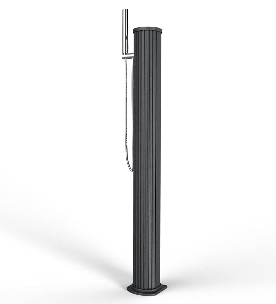 Arkema Design JG140 Douche solaire portable avec mélangeur et douche à main en aluminium, Noir