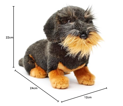 Uni-Toys - Rauhaardackel, sitzend (ohne Leine) - 22 cm (Höhe) - Plüsch-Hund, Dackel, Haustier - Plüschtier, Kuscheltier (Ohne Leine)