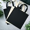MINIMARG 100% Cotton Canvas Bags, Plain Tote Bags to Decorate, eco-friendly Canvas Reusable blank Tote Bags made with Premium Quality Fabric - Size 30x30cm+30cm Handle (Black, Pack of 10) #4