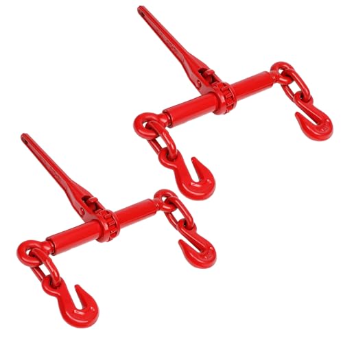 Image of Dollate 2 Pack 5 /16 inch to 3 /8 inch Ratchet Chain Binders, Ratchet Binders with 5400 Lbs Working Load Limit, Load Binders Compatible with G70 & G80 Chains, Secure Tie Down Binder for Hauling and Towing