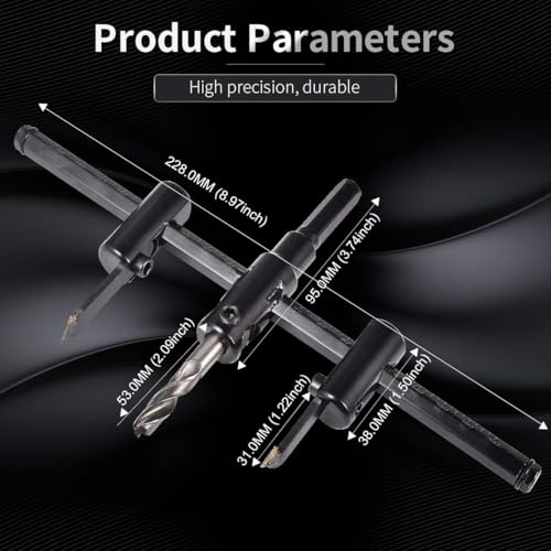 Image of Inditrust New Adjustable Wood Hole saw Circle drill bit set Adjustable Wood Cutter (30-200mm)