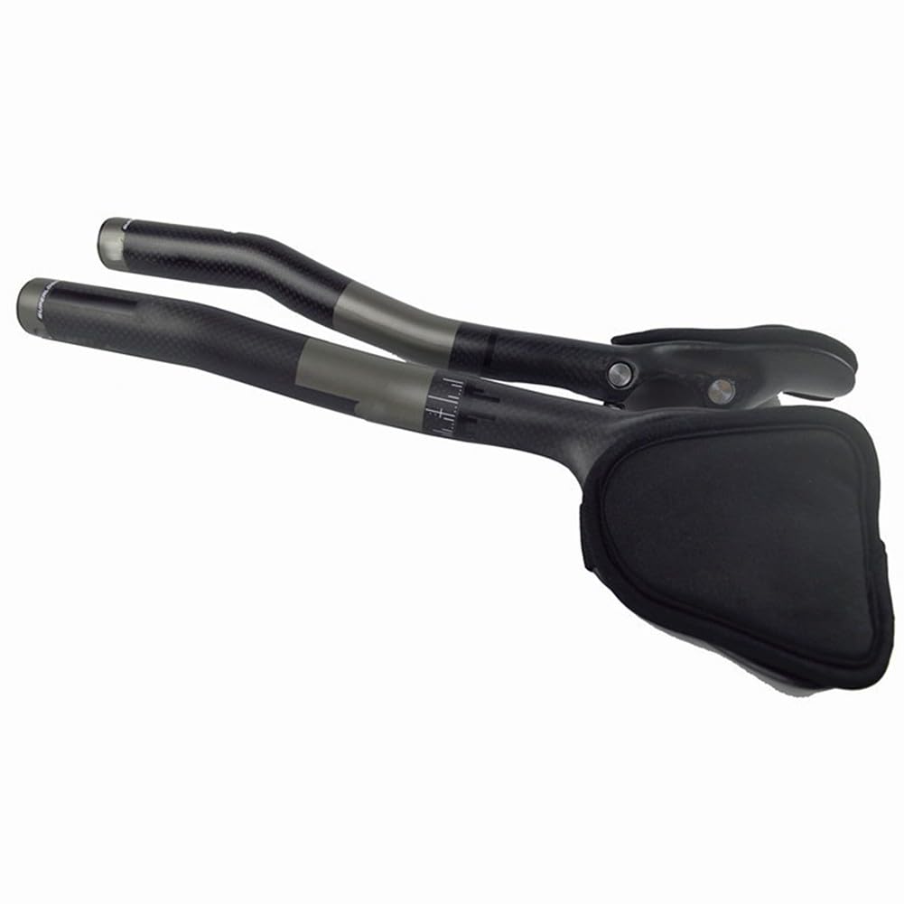 T800 Carbon Fiber Lenkeraufsatz für Triathlon & TT-Rennräder, 31,8 mm Klemme, 340 mm Länge, 3K Matt, Leicht & Stoßfest mit Schaumstoffpolsterung für Langstreckenfahrten, Paar