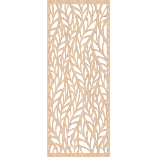 Image of Ortonville Decorative Pierced Fretwork Wood Wall Panels, 17 3 /8 inchW x 44 3 /8 inchH x 1 /4 inchT, Red Oak