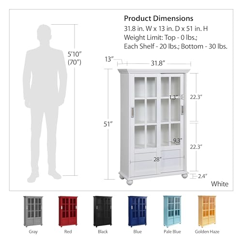 Ameriwood Home 9448496COM Aaron Lane Bookcase With Sliding Glass Doors thumb #2