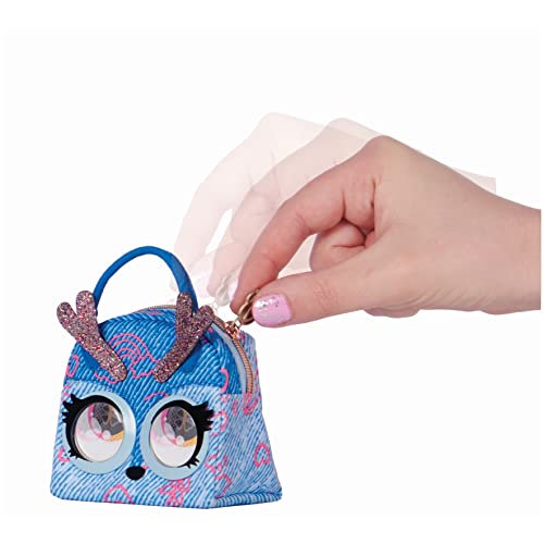 Purse Pets Micro - CERF Denim - Mini Compagnon Format Sac A Main - Petit Animal A Accrocher A Son Ou A La Ceinture - Bouge Les Yeux - 6062305 - Jouet Enfant 5 Ans Et +