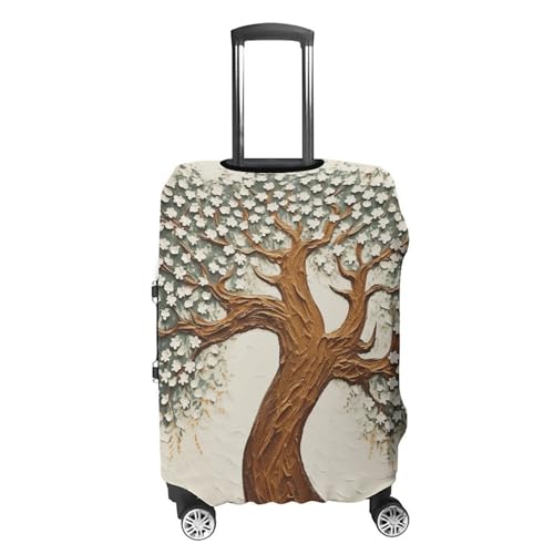 Tree Printed Luggage Cover, Elastic Luggage Protector Fits 19-32in Suitcases, Washable & Anti-Scratch Suitcase Cover for Men Women M4