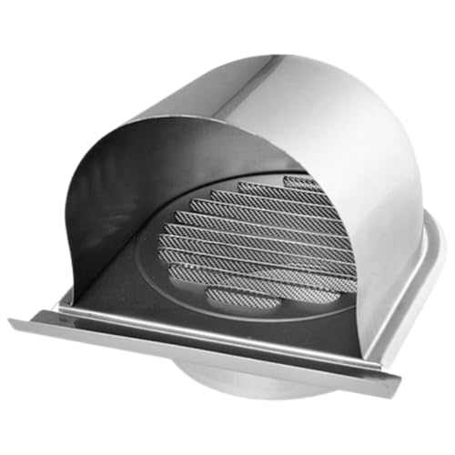 PENIKOKO Rejilla de Ventilación U Tipo 100 MM de Acero Inoxidable 201 Brillante Cubierta Exterior para Campana Extractora Tapa de Ventilación de Pared Resistente al Viento y Lluvia