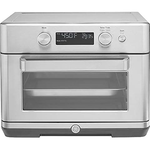 GE Digital Air Fryer Toaster Oven + Accessory Set | Convection Toaster with 8 Cook Modes | Large Capacity Oven - Fits 12" Pizza | Countertop Kitchen Essentials | Stainless Steel Cover