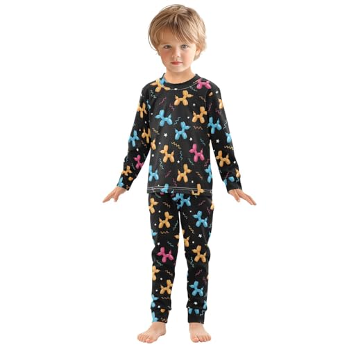 Pajama Sets Long Sleeve Colorful Balloon Dogs Pattern Soft Comfy Sleepwear 2 Piece PJS 3-8T2