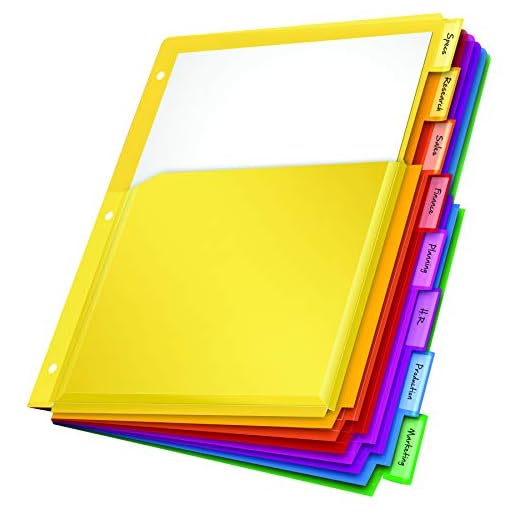 Oxford Expanding Plastic Binder Dividers, Flexible Front Pockets Expand 1/4", 8 Tab, Insertable Multicolor Tabs, Letter Size, 3 Sets (89605)