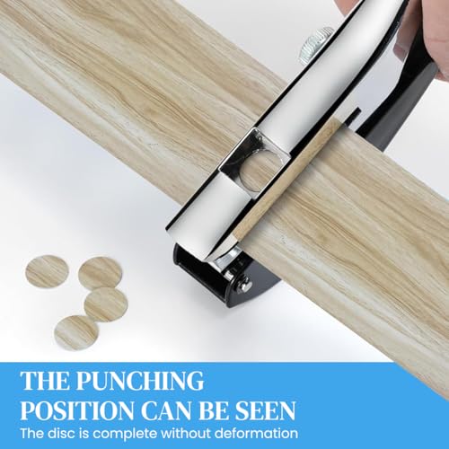 Image of Serplex Manual Hole Punch Kit Heavy Duty Spring Loaded Hole Punch, 10mm Hole Size, Maximum Thickness 1.2mm Punching Tool for Wooden Edge Bands, Plastic Sheets, Paper, with Drill & Drill Stop Collar