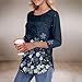 Womens 3/4 Sleeve Shirts,Womens Tops 2025 Fashion Casual Pleated Front Curved Hem Summer Dressy Blouses Floral/Solid 3/4 Length Sleeve T ShirtsRoyal BlueRoyal Blue M