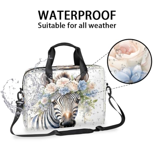 Maletín para laptop 15.6-16 pulgadas estampado floral cebra miniatura 3