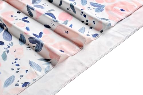 Image of Baby Receiving Blanket Swaddle Blanket Infant Wrap with Matching Headband Beanie and Name Card (Ink and Pink)