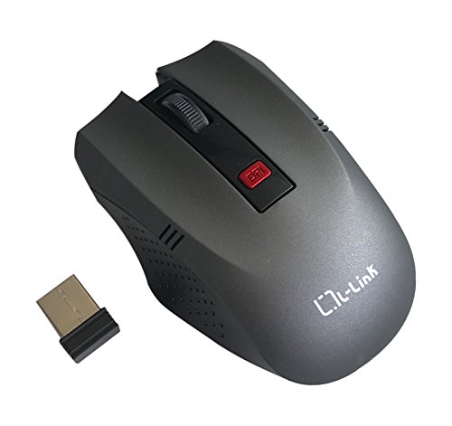 L-Link LL-2095-G - Ratón óptico inalámbrico con Receptor USB, Color Gris y Negro