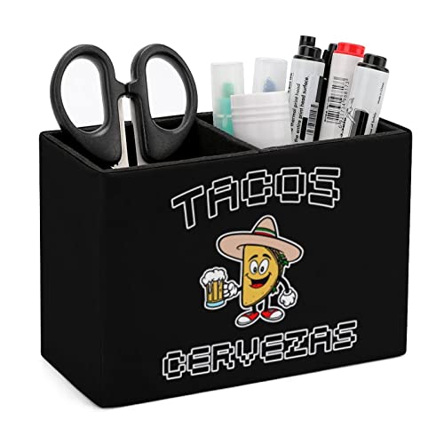 GZYWLKJ Tacos e Cervezas - Portapenne multifunzione da scrivania, per cancelleria, per ufficio, casa, taglia unica