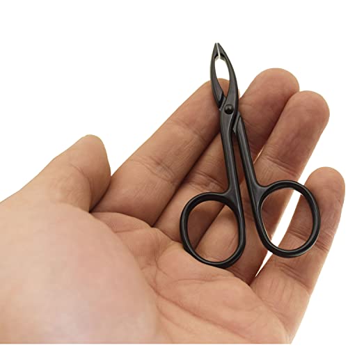 Motanar 2 Pieces Tweezers Scissor Handle Straight Tip Scissor Shaped Eyebrows Tweezers for Hair Plucker Remover Facial Hair Eyebrows Care (Silver and Black) - Thumbnail 5