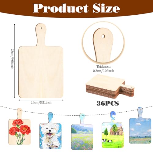 36 Mini Tablas De Cortar De Madera Para Manualidades miniatura 2