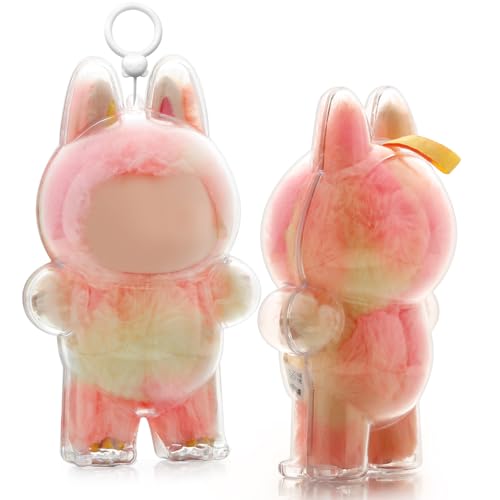 Chritice Transparente PVC Case Passend für Labubu,Schutzhülle Schlüsselanhänger Stand Up,Hartschalen Transparente PVC Hü...