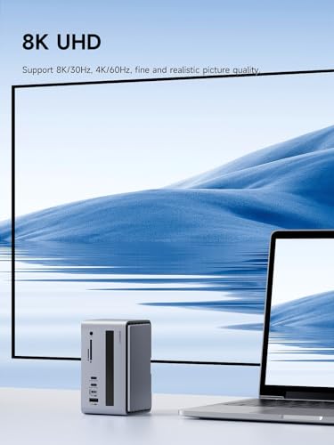 Estación de acoplamiento USB C con carcasa SSD M.2 y triple HDMI DP 5