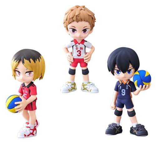 Image of Blue Aura Haikyuu Action Figure Set of 3 Height-9cm Anime Figures | Haikyuu Long Leg Set A Girl