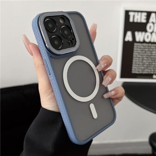 Coque de téléphone magnétique iPhone 14 Pro Max translucide rigide bleu sierra chargement sans fil