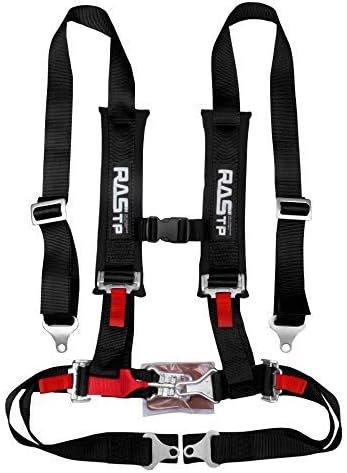 RASTP 4 Point Safety Harness Set with Ultra Comfort Heavy Duty Shoulder Pads,(Pack of 1) (Black)