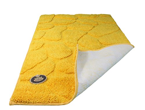 Gözze 1032-13-060100 Bath Rug with Stone Design, Polyester-Microfibre, yellow, 70 x 120 cm