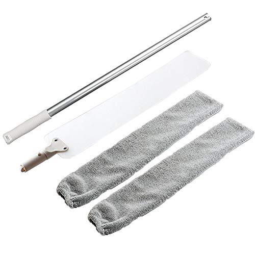 Kacoco Plumeau longue brosse à poussière réglable et 2 housses en tissu lavables - Balai flexible et plat pour la saleté et les cheveux Cover