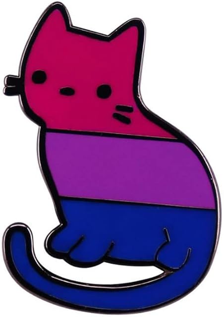 Rainbow Cat Brooch Badge Enamel Pins LGBT Lapel Pins LGBTQ Flag Colors Lapel Pins Bisexual Transgender Supports Gifts