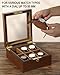Uten Watch Box with 6 Slots, Watch Case Organizer with Golden Lock and Key, Wooden Watch Display Storage Box with Removable Watch Cushions, Velvet Lining, Metal Clasp