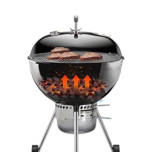 FlameDuty Grill Grates Replacement for Weber 8835, 22.5 inch Charcoal Grills, Kettle, Performer, Master-Touch, Charcoal Smoker, 21.5\" Gourmet BBQ System Hinged Stainless Steel Cooking Grate Parts - Thumbnail 6