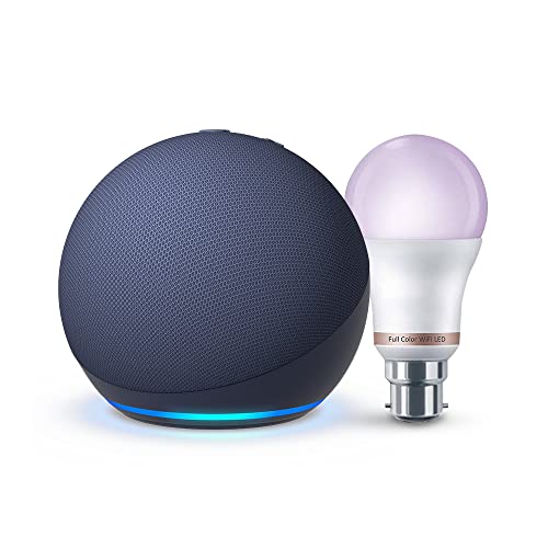 Amazon Echo Dot (5th Gen, Blue) Smart Home Combo with Philips 9W Smart Color Bulb - Image 2