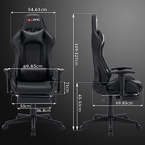 ALEAVIC-Silla-Gamer-Silla-Gaming-de-Respaldo-Alto-Silla-Ergonomica-de-Oficina-con-Reposapies-RetractilNegro